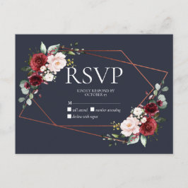 Azul borgoñón geométrico de cobre Sin menú RSVP