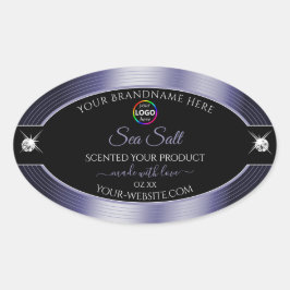 Azul brillante negro lujoso con etiqueta de produc