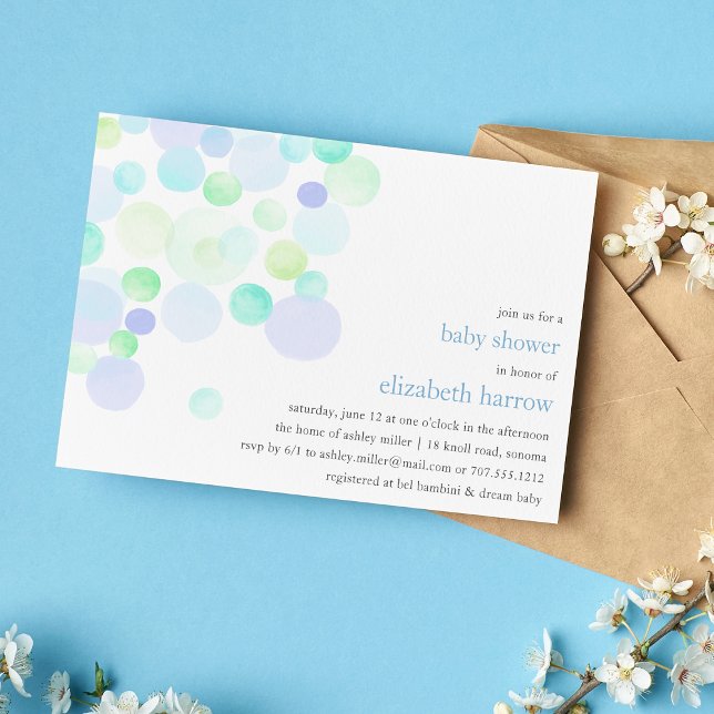 Azul burbujeante | Invitación de Baby Shower (Subido por el creador)