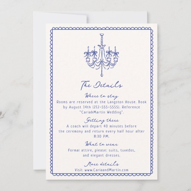 Azul caprichoso, tarjeta de gabinete dibujada a ma (Anverso)