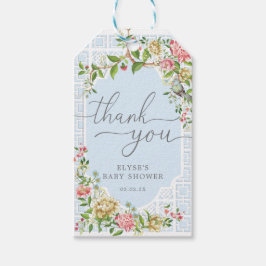 Azul Chinoiserie Baby Shower Gracias Etiqueta De F