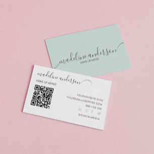 Azul claro con tarjeta profesional QR Code