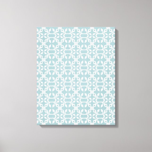 Azul Claro Y Blanco Art Decó Arte De Pared Moderno (Anverso)