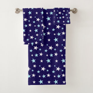 Azul Claro y Estrellas Blancas sobre Azul Marino