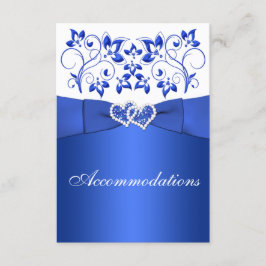 Azul Cobalto, Floral Blanco, Tarjeta de Cerramient