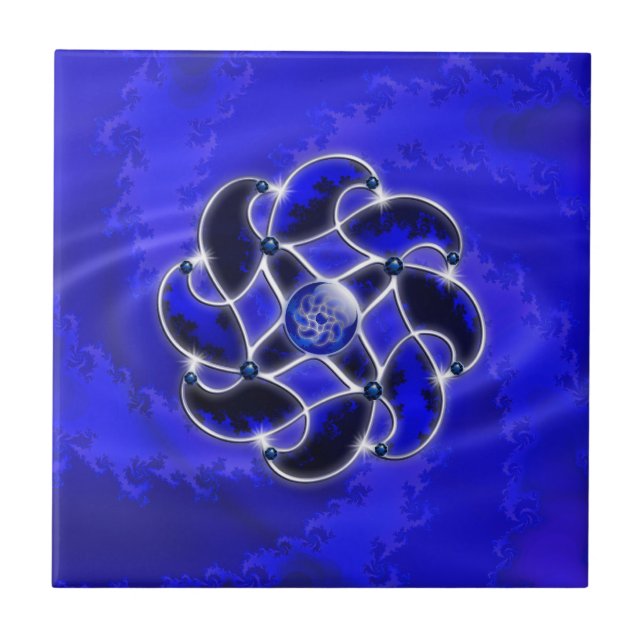 Azul como la teja decorativa del mar (Frente)