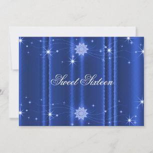 Azul con estrellas dulce dieciséis invitaciones