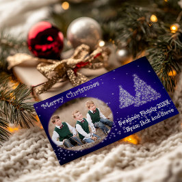 Azul de árbol de Navidad fotográfico