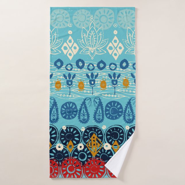azul de bloqueo de loto (Toalla de baño)
