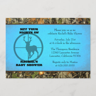 Azul de Camo - invitaciones de la ducha del bebé
