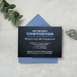 Azul de cartón tras invitación de fiesta