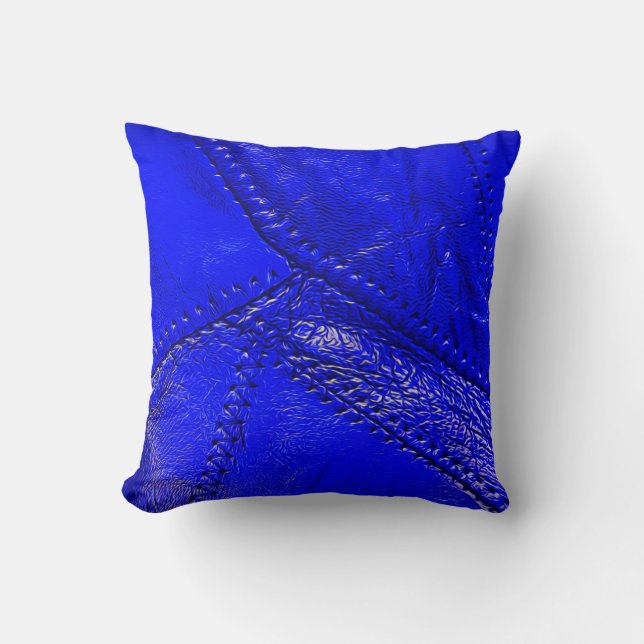 Azul de cobalto, almohada de tiro "de cuero" de la (Anverso)