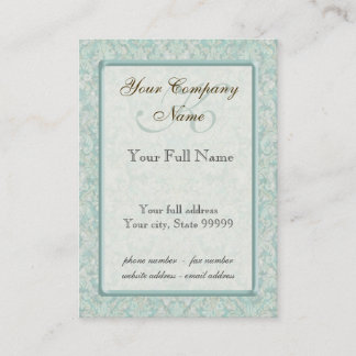 Azul de Fleur di Lys Damask y tarjetas de visita
