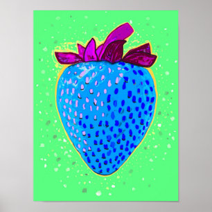 Azul de fresa de arte pop