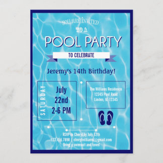 Azul de invitación de fiesta de grupo