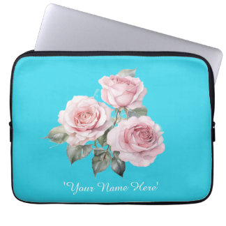 Azul de la bolsa electrónica de rosas rosadas pers