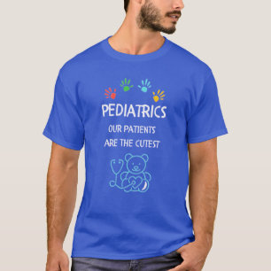 Azul de la camiseta del oso pediátrico