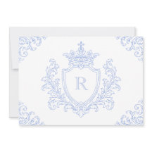 Azul de la Cresta Heraldica Invitación de Bautismo