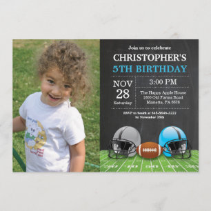 Azul de la fiesta de cumpleaños de la invitación