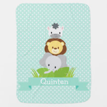 Azul de la manta del bebé de la selva