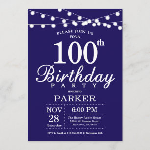 Azul de la Marina Invitación a los 100 Años
