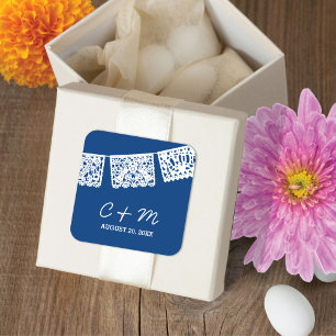 Azul de la Marina Papel Picado Pegatina del favo