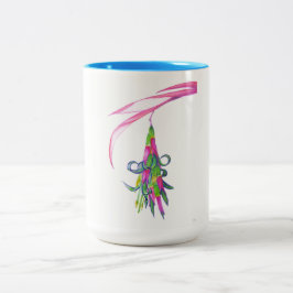 Azul de la planta de amistad taza del Dos-Tono de