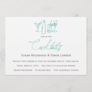 Azul de las invitaciones el | del cóctel de la