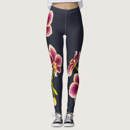 Azul de medianoche, Leggings de Orquídea de Tan