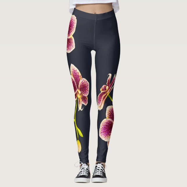 Azul de medianoche, Leggings de Orquídea de Tan (Anverso)
