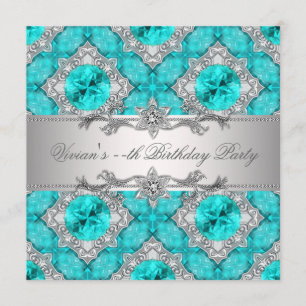 Azul de plata de los diamantes toda la invitación