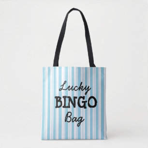 Azul del bolso del BINGO de la buena suerte rayado