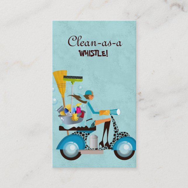 Azul del chica de la vespa de la tarjeta de visita (Anverso)