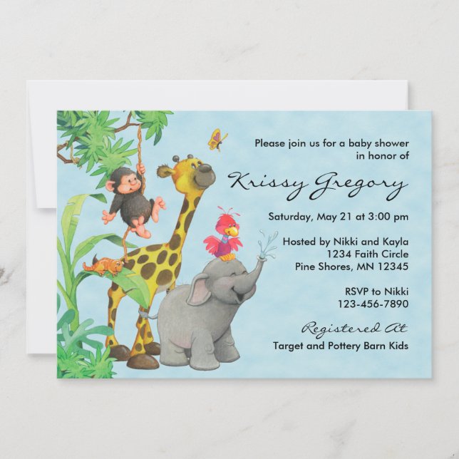Azul del │ de las invitaciones de Baby Shower de (Anverso)