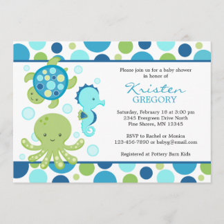 Azul del │ de las invitaciones de Baby Shower del