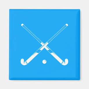 Azul del imán de la silueta del hockey hierba