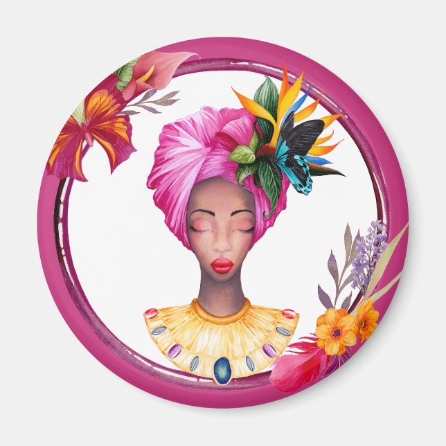 Azul del imán de las mujeres africanas (Frente)