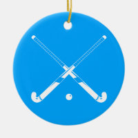 Azul del ornamento w/Name del hockey hierba