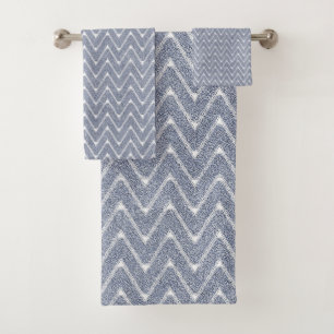 Azul Denim Polvoriento Patrón Chevron Pequeño