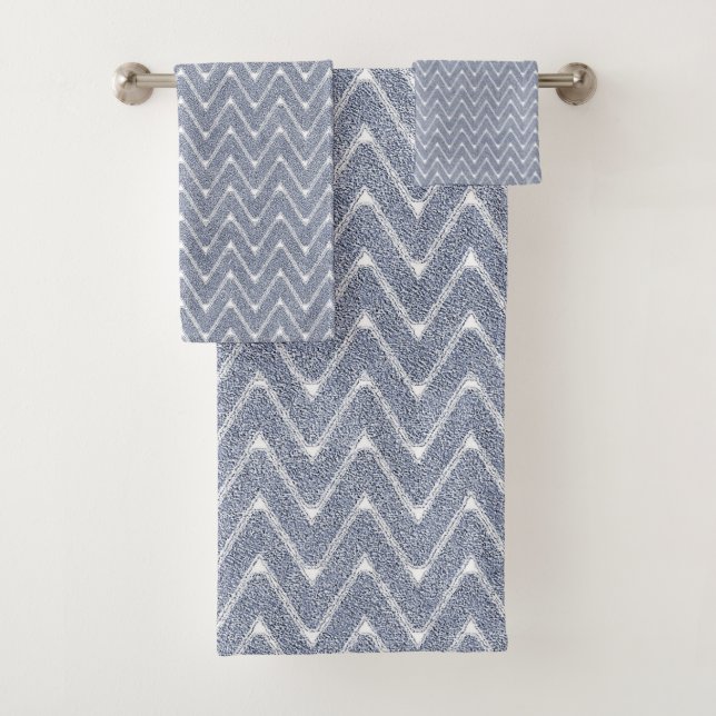 Azul Denim Polvoriento Patrón Chevron Pequeño (In situ)