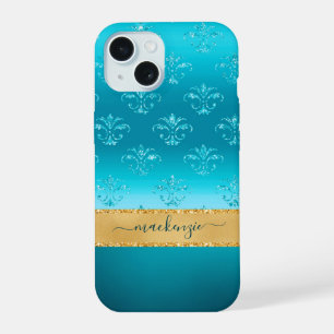 Azul Dorado Glam Metalizado Personalizado Femenino