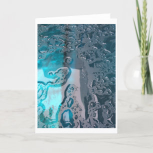 Azul eléctrico lavado de lluvia, tarjeta