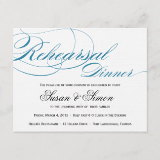 Azul elegante de la invitación de la cena del