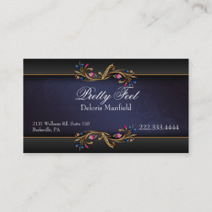 Azul elegante, negro, tarjeta de visita del