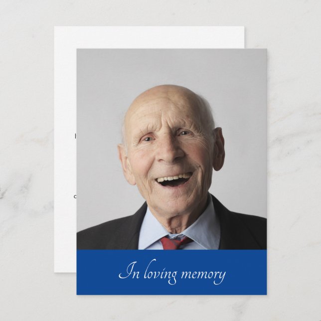 Azul en memoria amorosa Invitación degradada Foto (Anverso / Reverso)