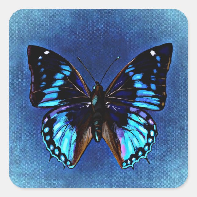 Azul en Pegatina de mariposa azul (Anverso)