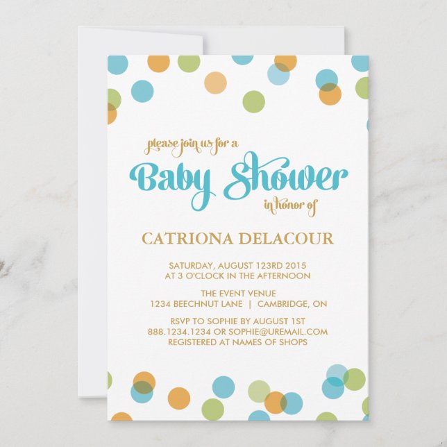 AZUL ES UN CHICO CONFETTI | INVITACIÓN DE BABY SHO (Anverso)