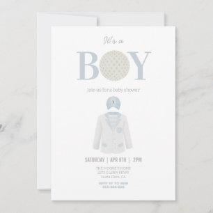 Azul es un tema de golf infantil invitación a la d
