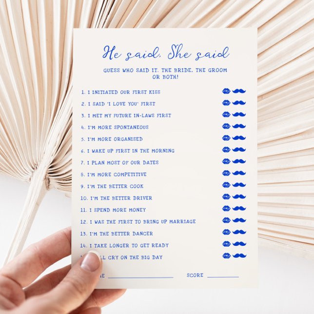 Azul escrito a mano Dijo que decía Tarjeta (Subido por el creador)