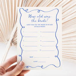 Azul escrito a mano Qué edad tenía la tarjeta de n